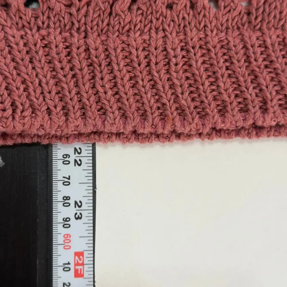 Zara Womens Dusty Rose Crochet Open Knit Hoodie Sweatshirt M NEW Unlined - Picture 10 of 11